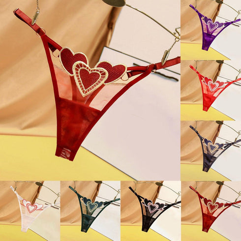 Heart Lace Up Panty Thongs